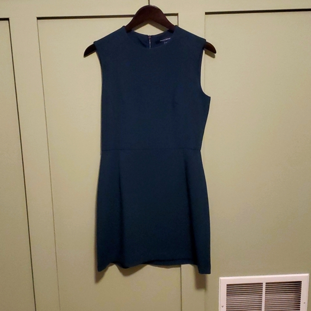 French connection Whisper High Neck Dress, Blue